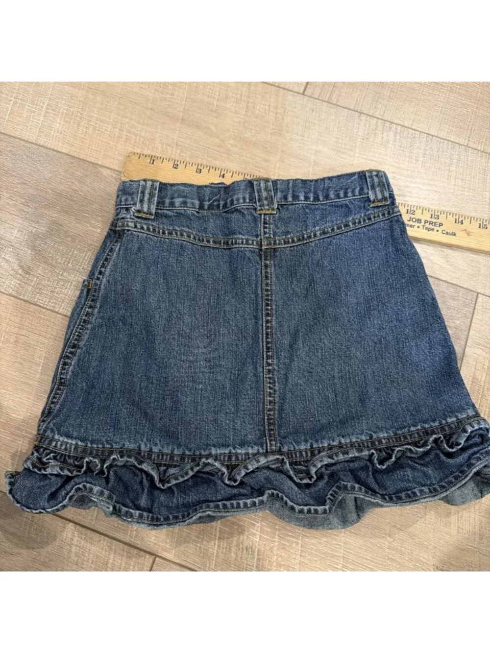 GYMBOREE GIRLS SIZE 8 DENIM SKIRT FLORAL FOX